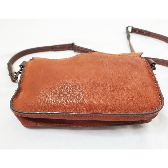 Cynthia Vincent Womens Brown Leather Mini Crossbody Bag Purse - Picture 5 of 10